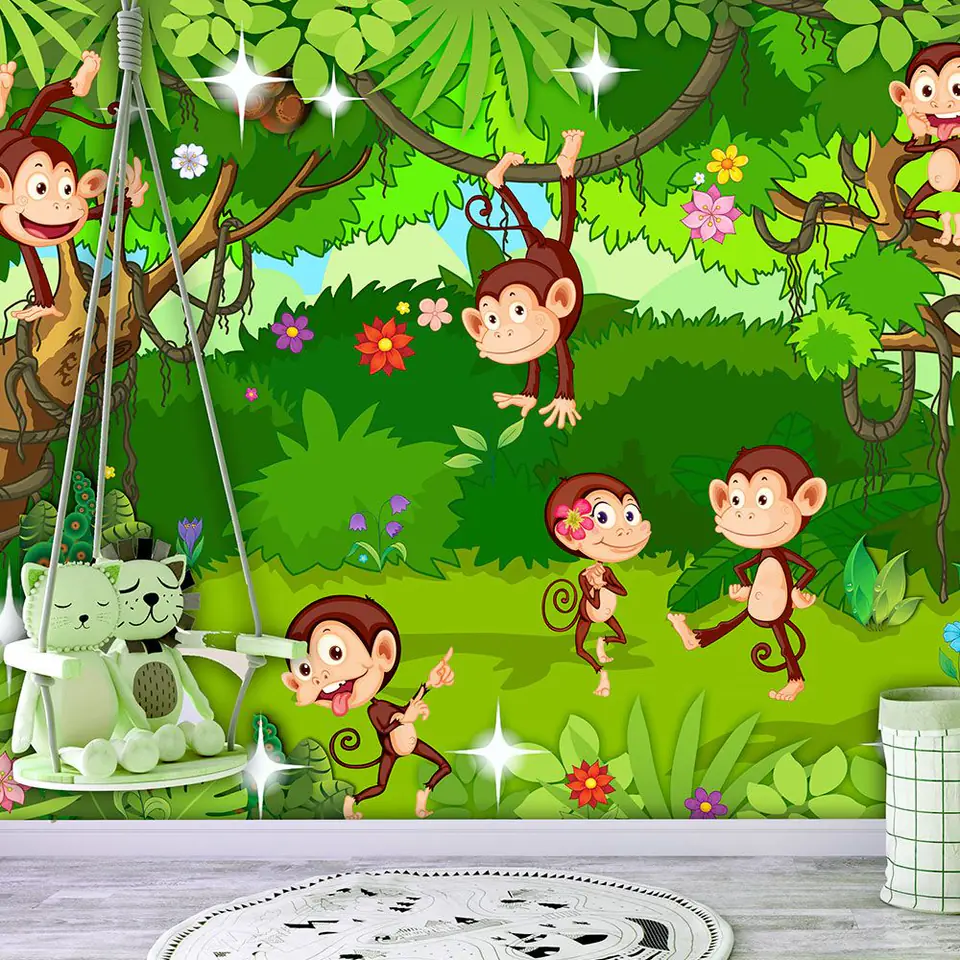 ⁨Self-adhesive mural - Monkey tricks (size 98x70)⁩ at Wasserman.eu