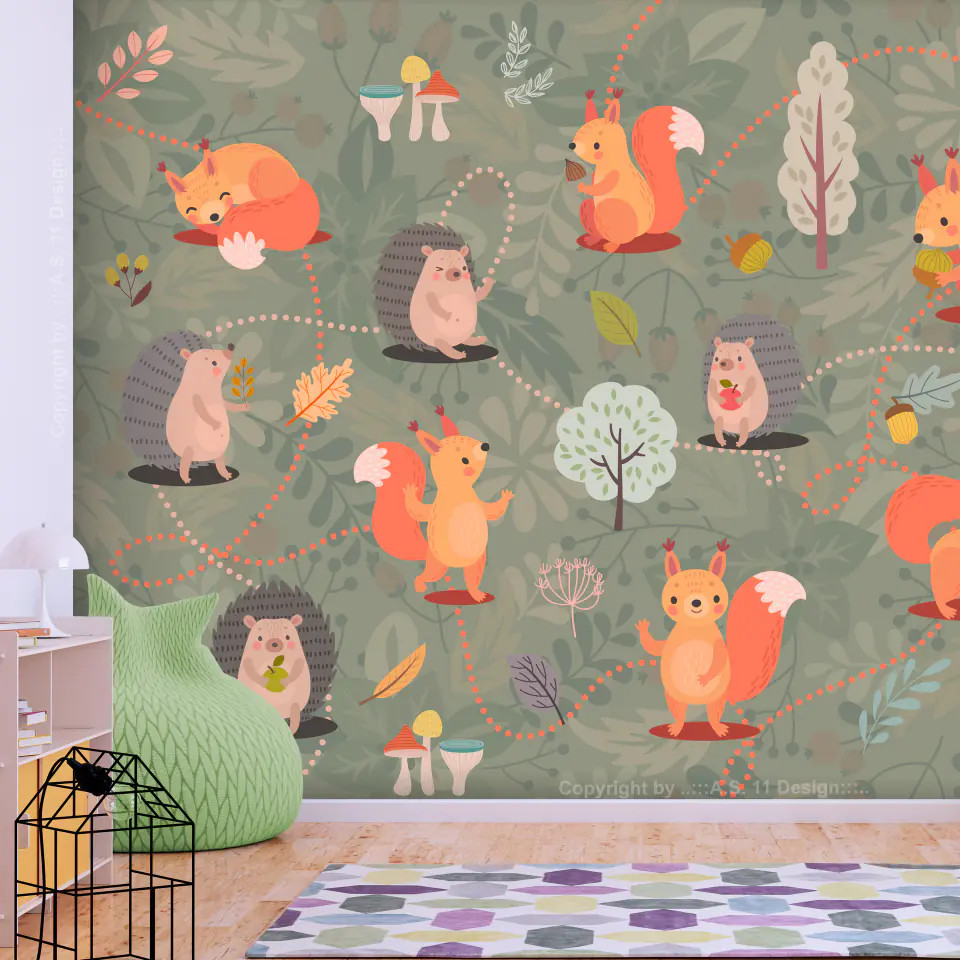 ⁨Wall mural - Friends from the forest (size 100x70)⁩ at Wasserman.eu