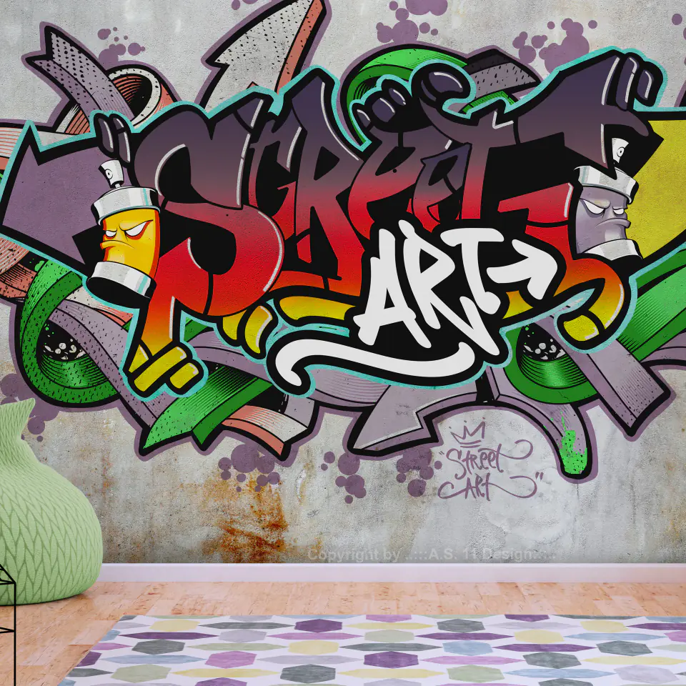 ⁨Self-adhesive mural - Street classics (reggae colors) (size 98x70)⁩ at Wasserman.eu