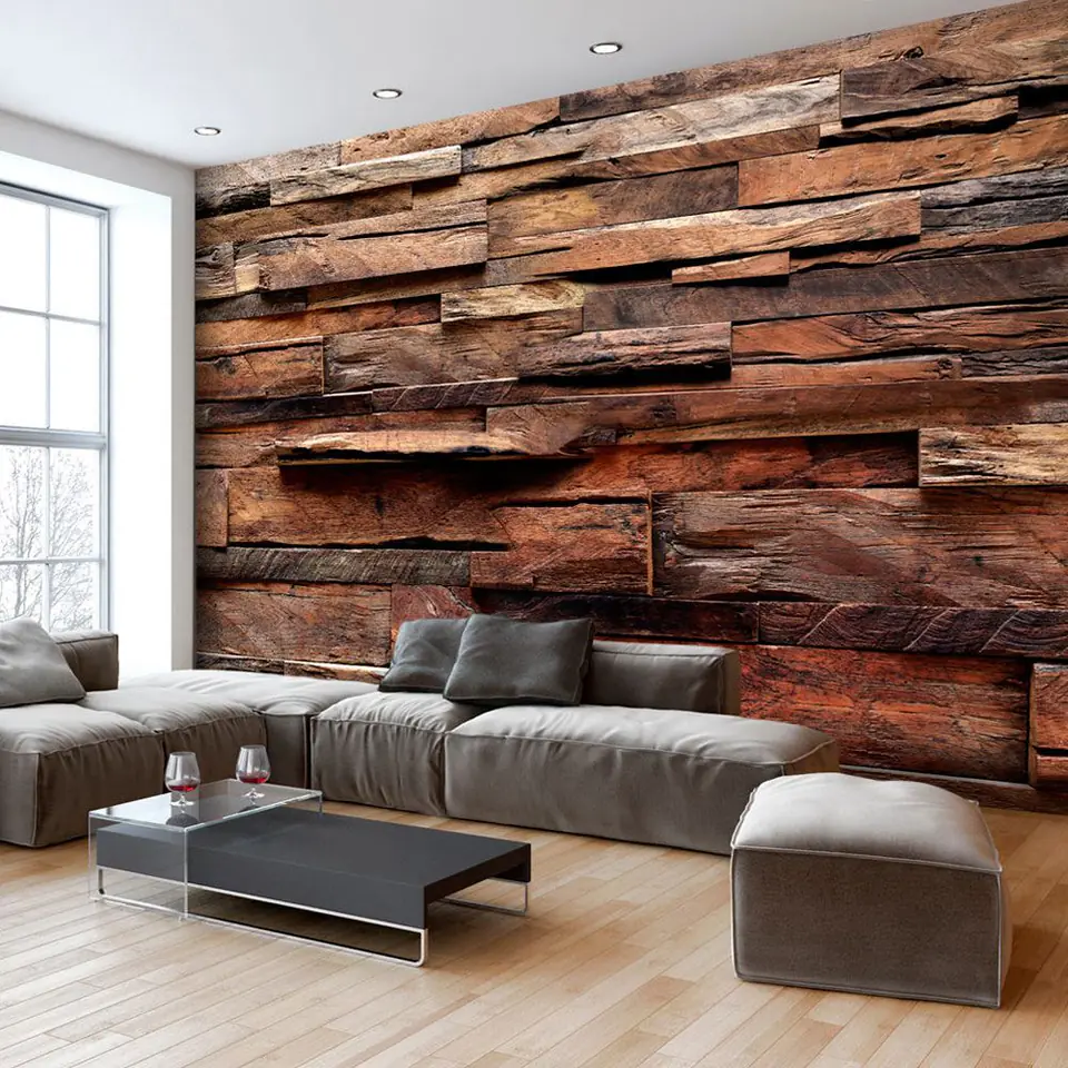 ⁨Self-adhesive wall mural - Rustic style: Forest hut (size 98x70)⁩ at Wasserman.eu