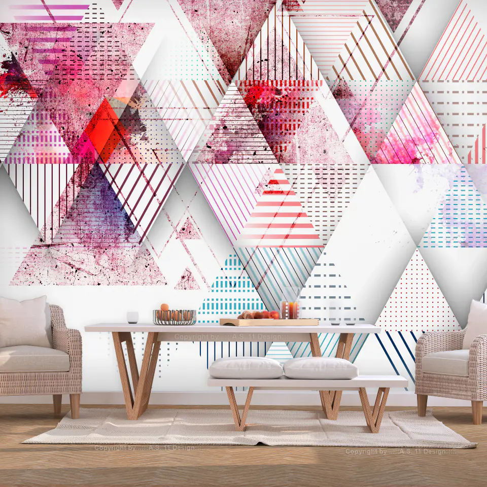 ⁨Self-adhesive mural - World of triangles (size 98x70)⁩ at Wasserman.eu