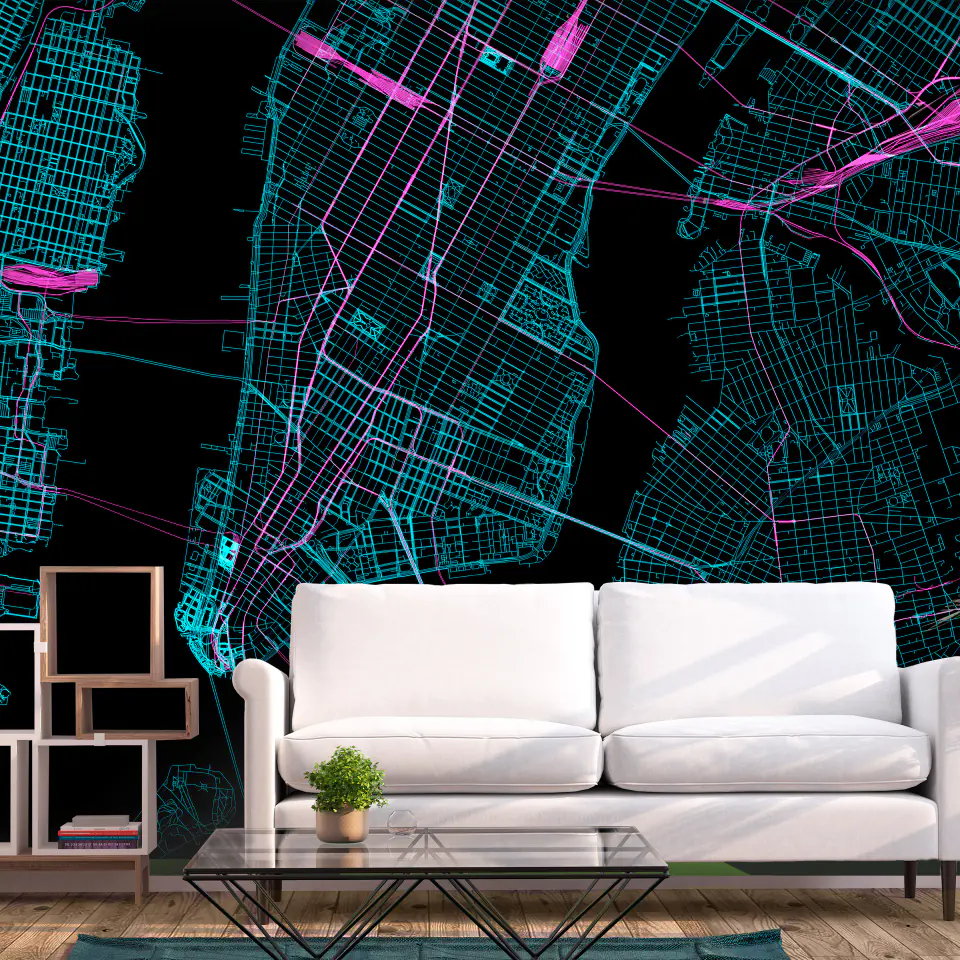 ⁨Wall mural - Blue Manhattan (size 100x70)⁩ at Wasserman.eu