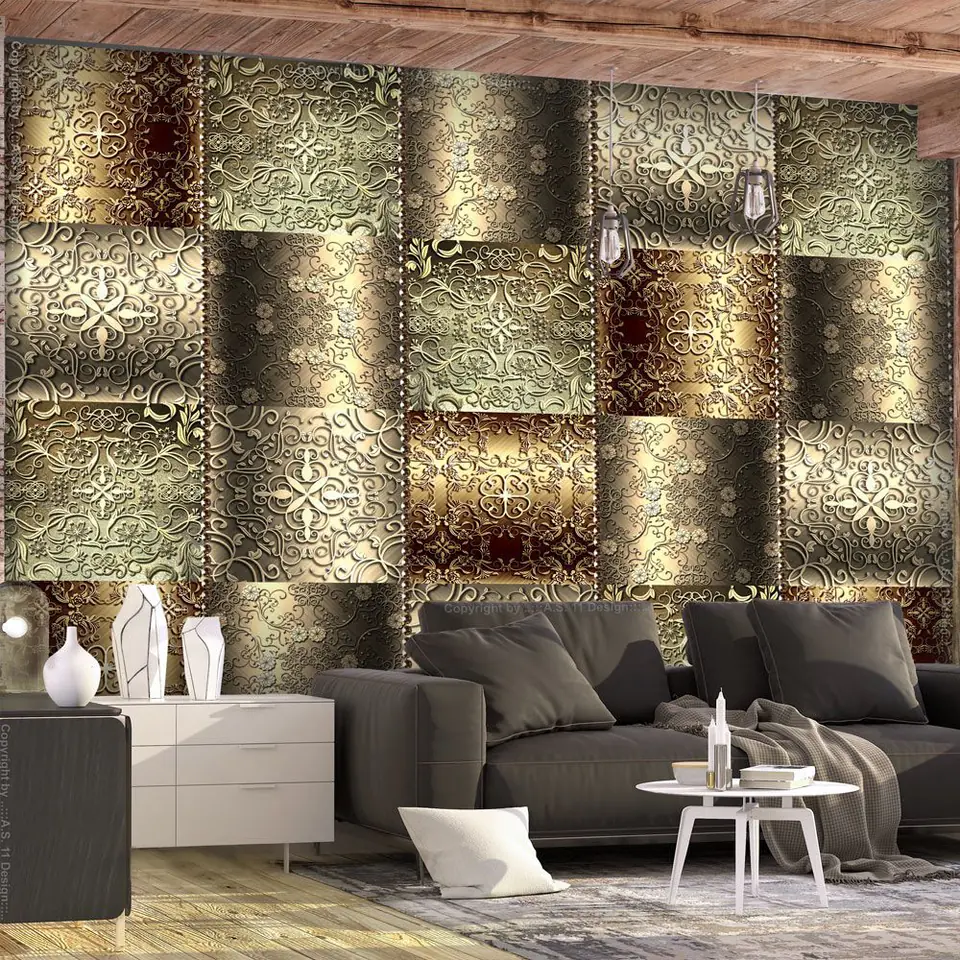 ⁨Fototapeta - Metalowe płytki (rozmiar 150x105, wykończenie Premium)⁩ w sklepie Wasserman.eu