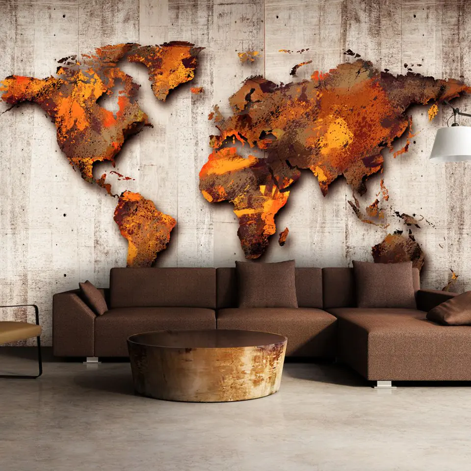 ⁨Wall mural - World made of bronze (size 100x70)⁩ at Wasserman.eu