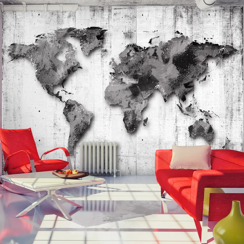 ⁨Wall mural - World in shades of gray (size 100x70)⁩ at Wasserman.eu