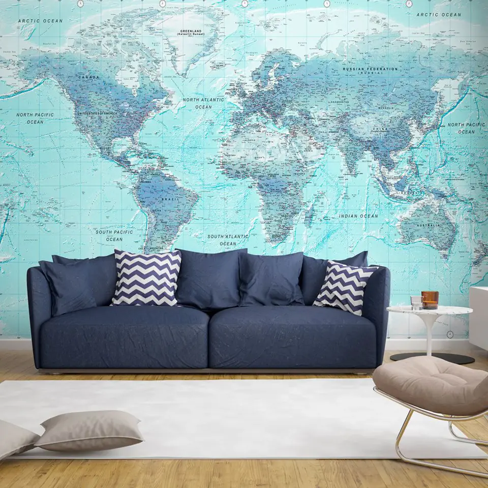 ⁨Self-adhesive wall mural - Blue world (size 245x175)⁩ at Wasserman.eu