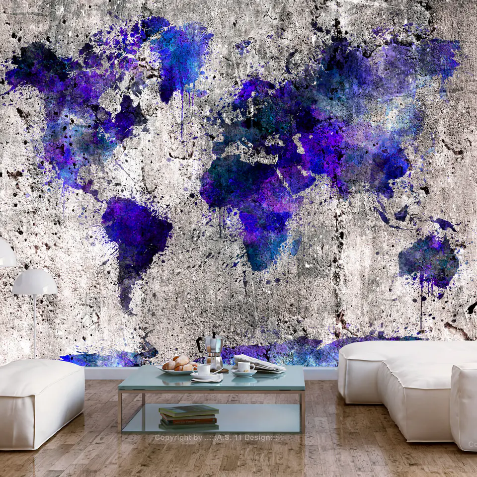 ⁨Self-adhesive wall mural - World map: blobs (size 98x70)⁩ at Wasserman.eu