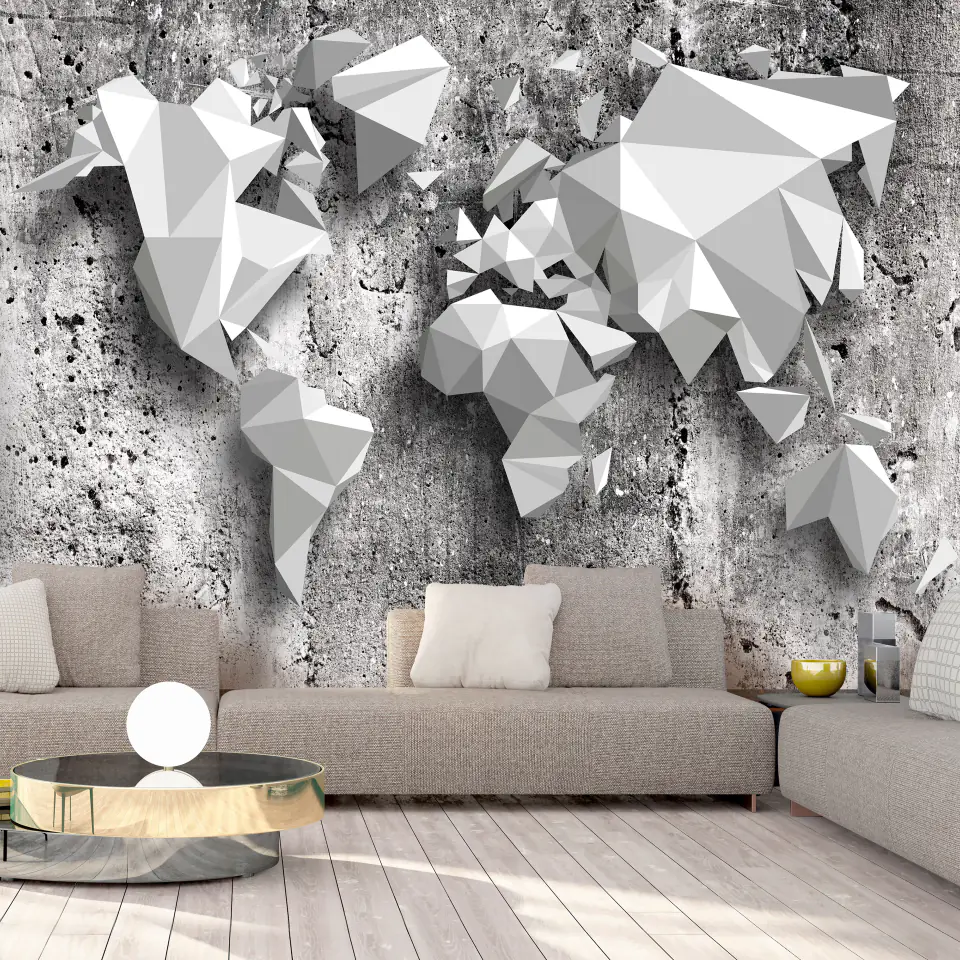 ⁨Fototapeta - Mapa świata: origami (rozmiar 250x175, wykończenie Standard)⁩ w sklepie Wasserman.eu