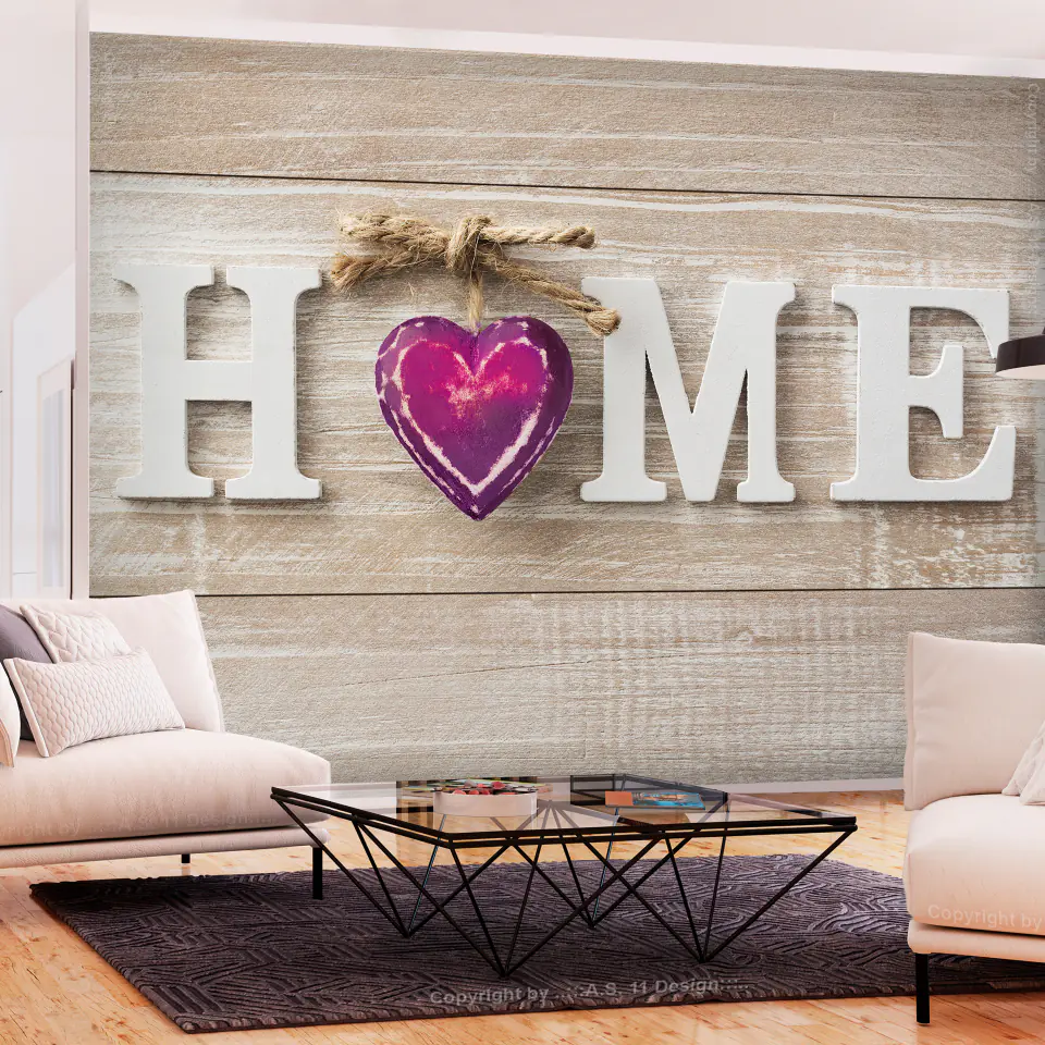 ⁨Self-adhesive mural - Heart of the house (purple) (size 98x70)⁩ at Wasserman.eu