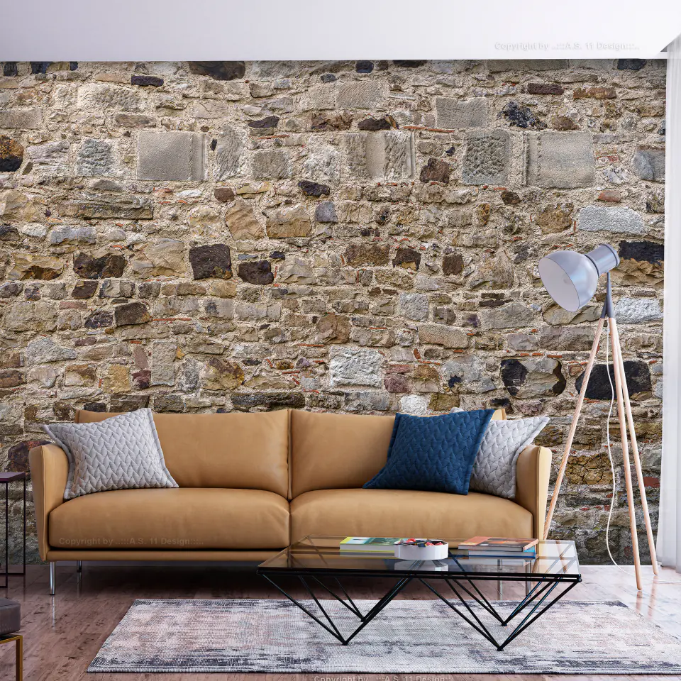 ⁨Self-adhesive wall mural - Stone fence (size 98x70)⁩ at Wasserman.eu