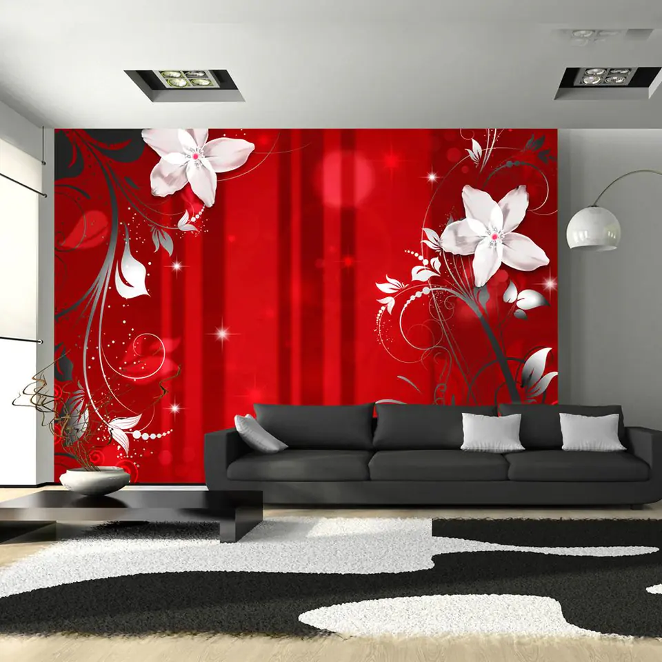 ⁨Wall mural - Blooming scarlet (size 250x175)⁩ at Wasserman.eu