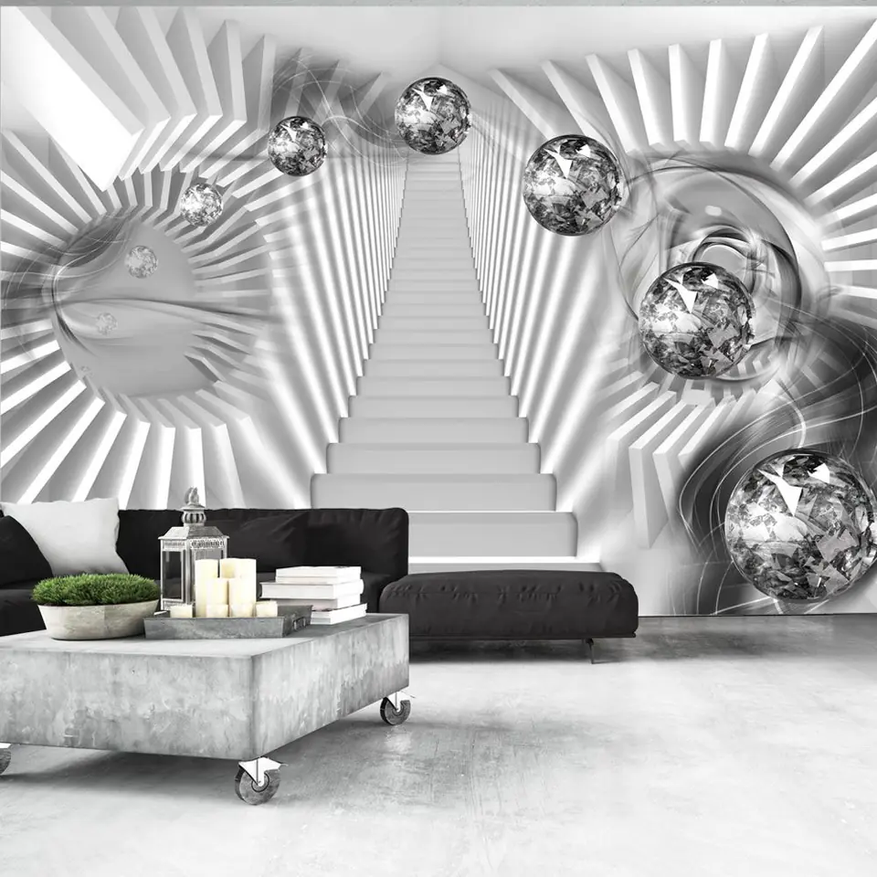 Wall mural - Silver stairs (size 400x280) at Wasserman.eu