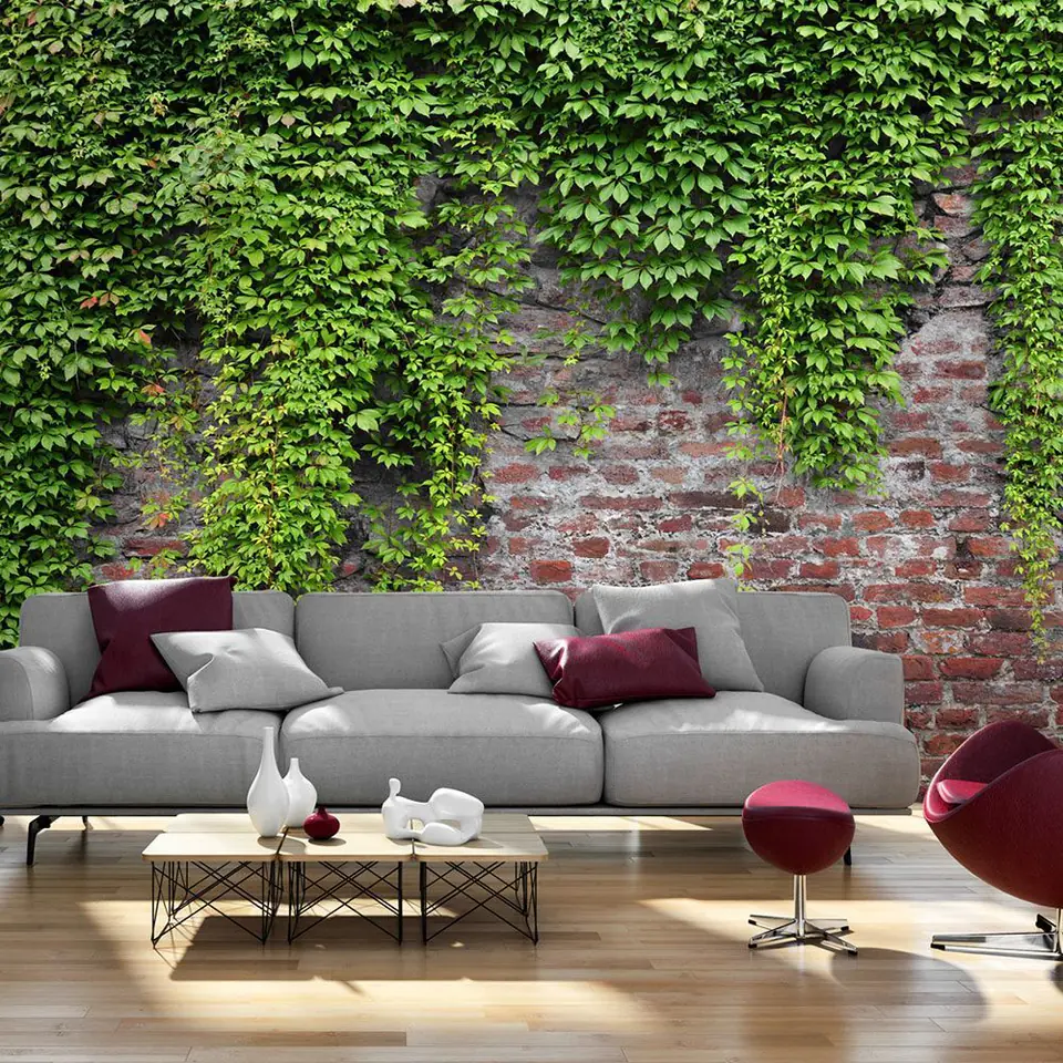 ⁨Wall mural - Bricks and ivy (size 100x70)⁩ at Wasserman.eu