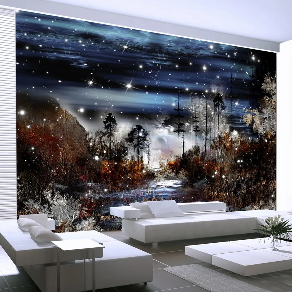 ⁨Wall mural - Night in the forest (size 100x70)⁩ at Wasserman.eu