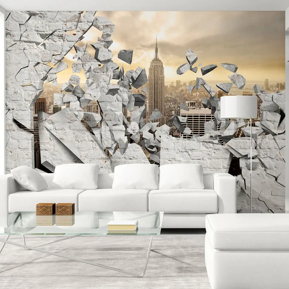 ⁨Fototapeta - NY - Miasto za ścianą (rozmiar 100x70, wykończenie Premium)⁩ w sklepie Wasserman.eu
