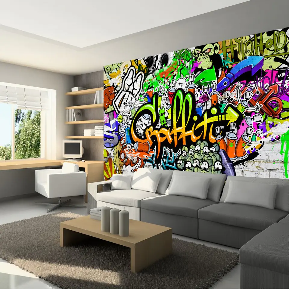 ⁨Fototapeta - Graffiti na ścianie (rozmiar 200x140, wykończenie Premium)⁩ w sklepie Wasserman.eu