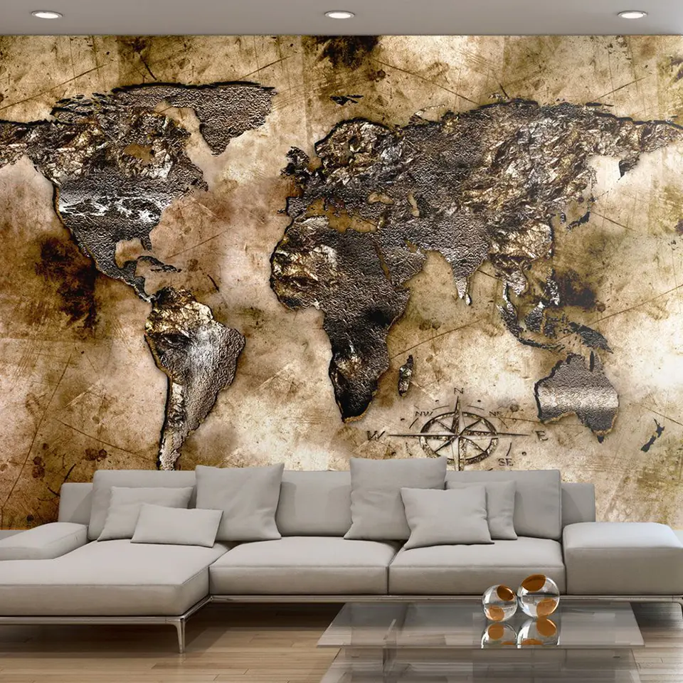 ⁨Fototapeta - Stara mapa świata (rozmiar 200x140, wykończenie Premium)⁩ w sklepie Wasserman.eu