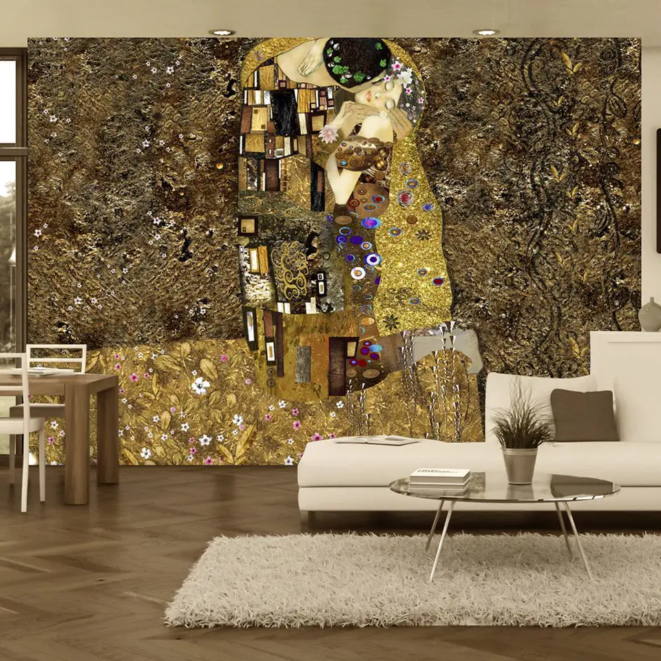 ⁨Wall mural - Inspired by Klimt: Golden kiss (size 100x70)⁩ at Wasserman.eu
