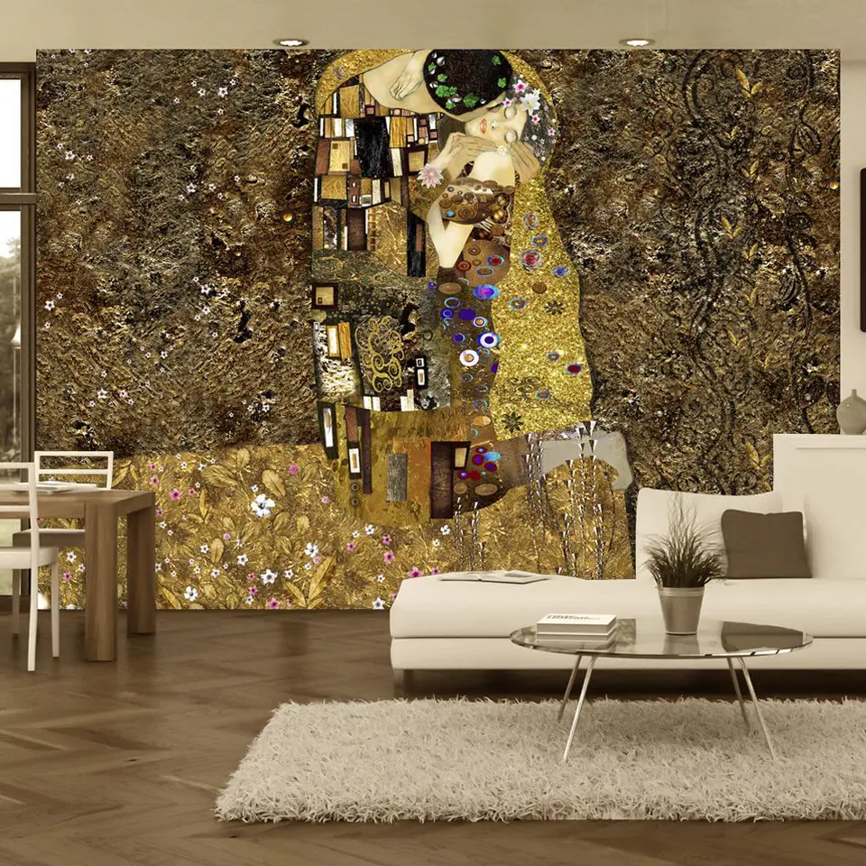 ⁨Wall mural - Inspired by Klimt: Golden kiss (size 350x245)⁩ at Wasserman.eu