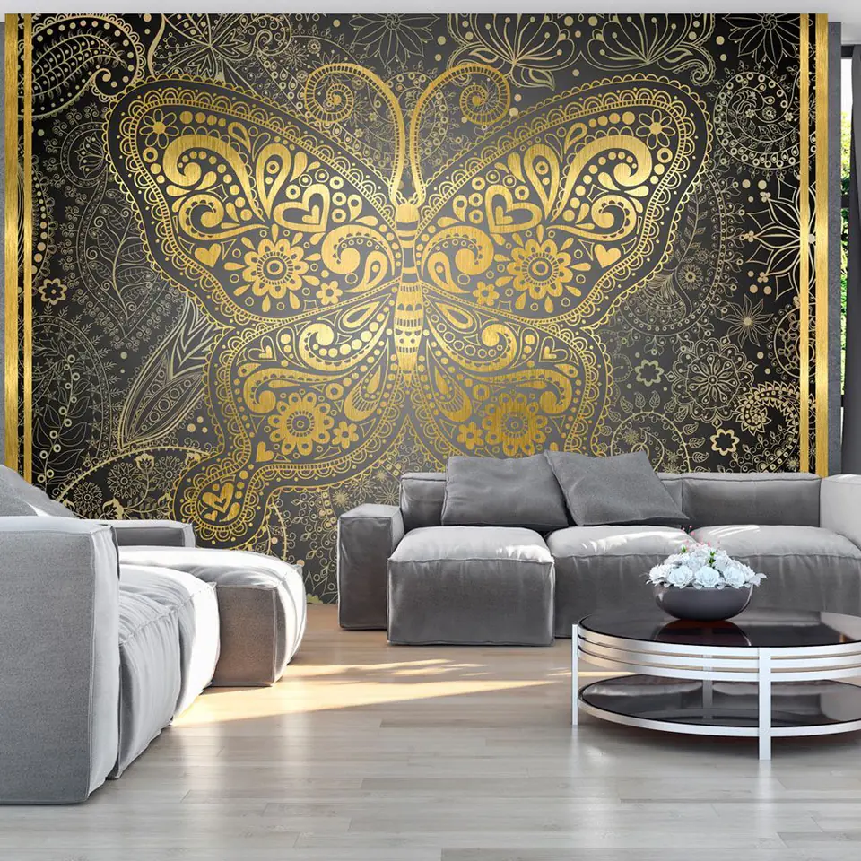 ⁨Wall mural - Golden butterfly (size 100x70)⁩ at Wasserman.eu