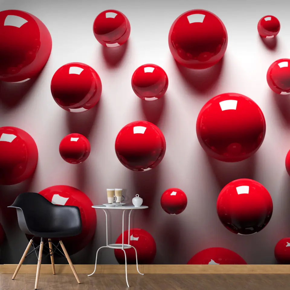 ⁨Wall mural - Red balls (size 100x70)⁩ at Wasserman.eu