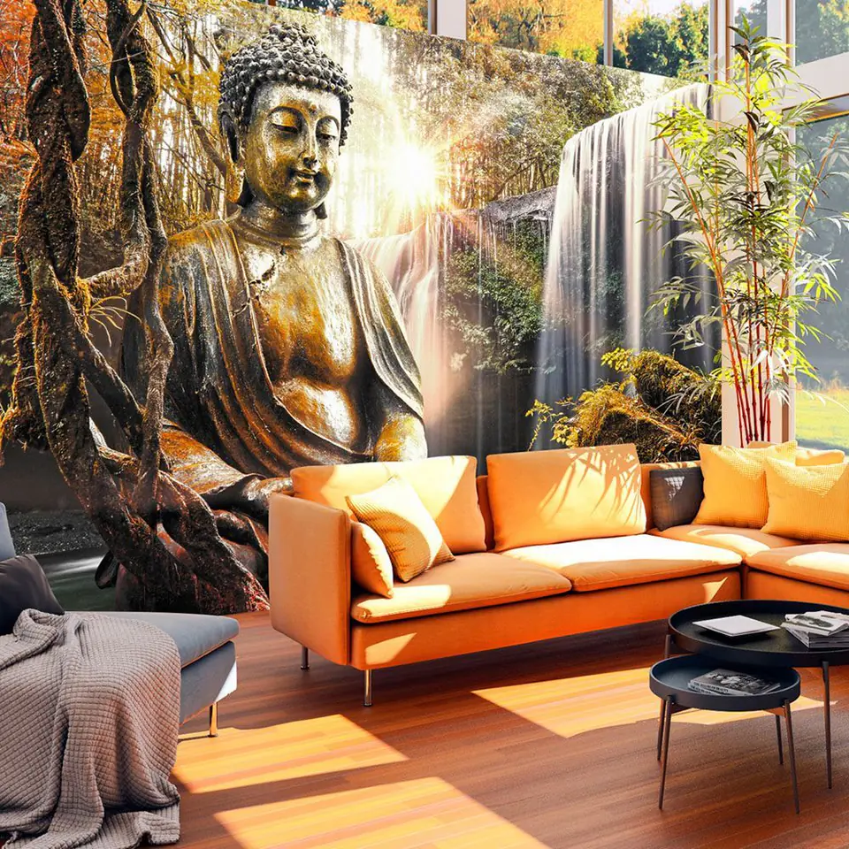 ⁨Wall mural - Waterfall of contemplation (size 100x70)⁩ at Wasserman.eu