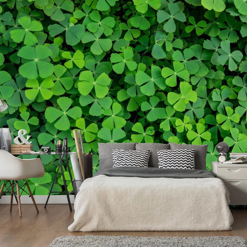 ⁨Wall mural - Green clover (size 100x70)⁩ at Wasserman.eu