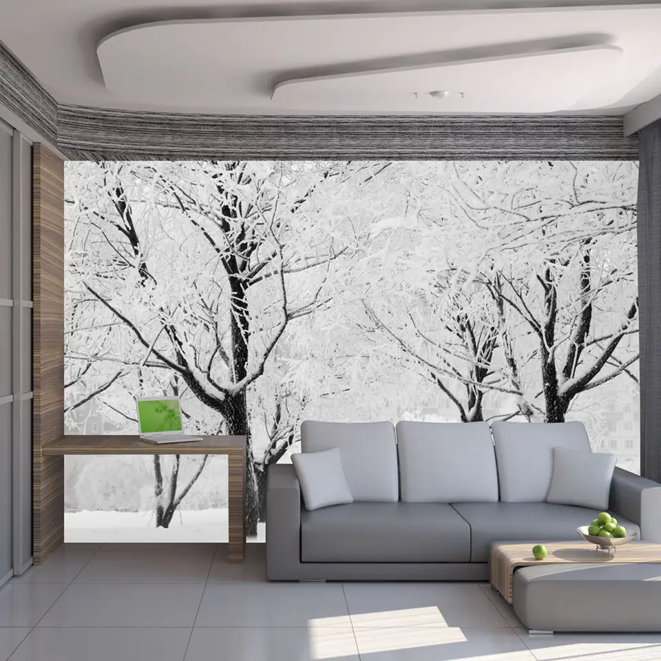 ⁨Wall mural - Trees - winter landscape (size 200x154)⁩ at Wasserman.eu