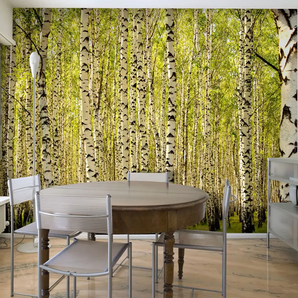 ⁨Wall mural - Birch forest (size 200x154)⁩ at Wasserman.eu