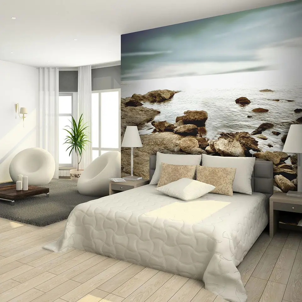 ⁨Wall mural - Rocky beach (size 200x154)⁩ at Wasserman.eu