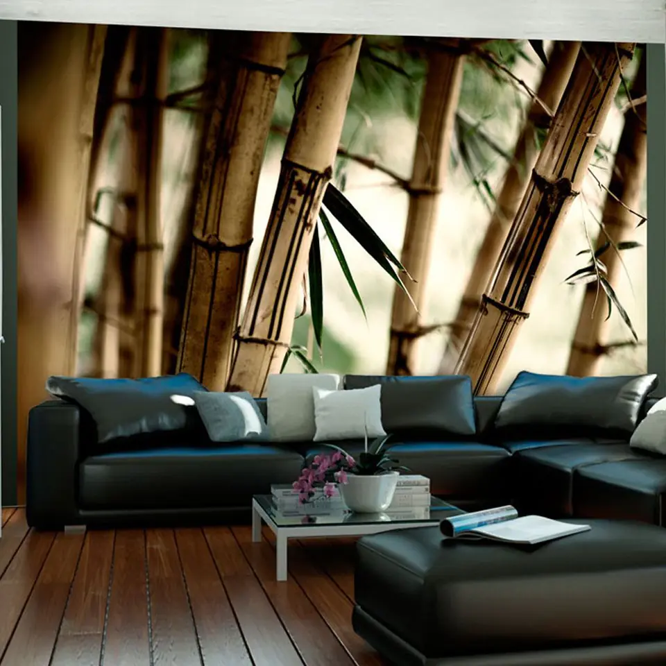 ⁨Wall mural - Fog and bamboo forest (size 200x154)⁩ at Wasserman.eu