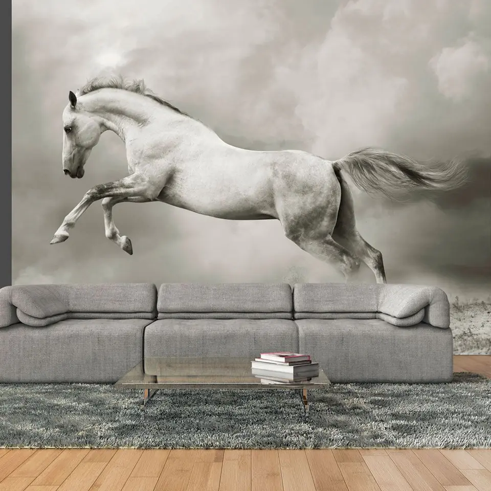 ⁨Wall mural - Wild stallion (size 200x154)⁩ at Wasserman.eu