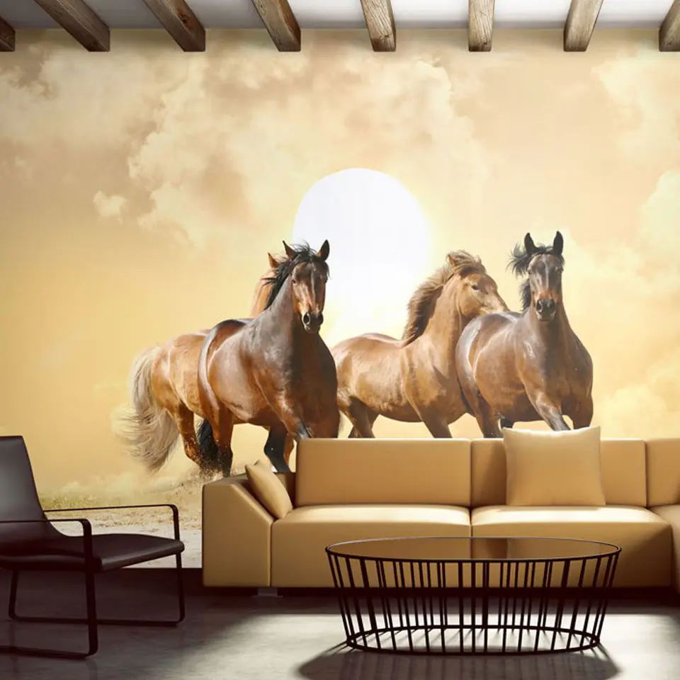 ⁨Wall mural - Horses at a gallop (size 200x154)⁩ at Wasserman.eu