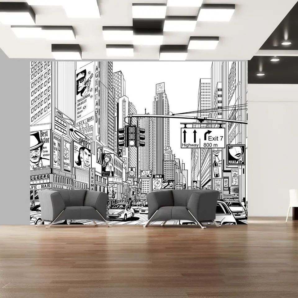 ⁨Wall mural - On the streets of New York (size 200x154)⁩ at Wasserman.eu