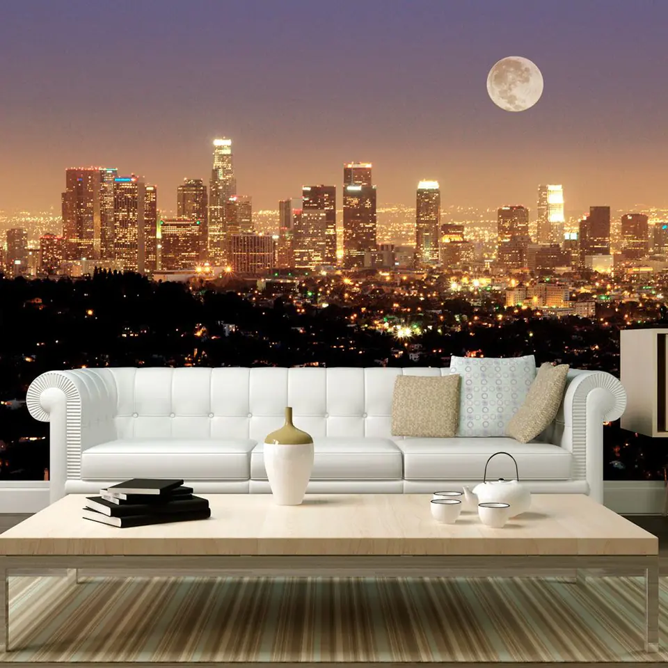 ⁨Wall mural - Moon over the City of Angels (size 200x154)⁩ at Wasserman.eu