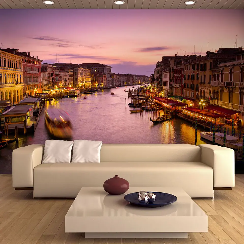 ⁨Wall mural - City of lovers - Venice by night (size 200x154)⁩ at Wasserman.eu