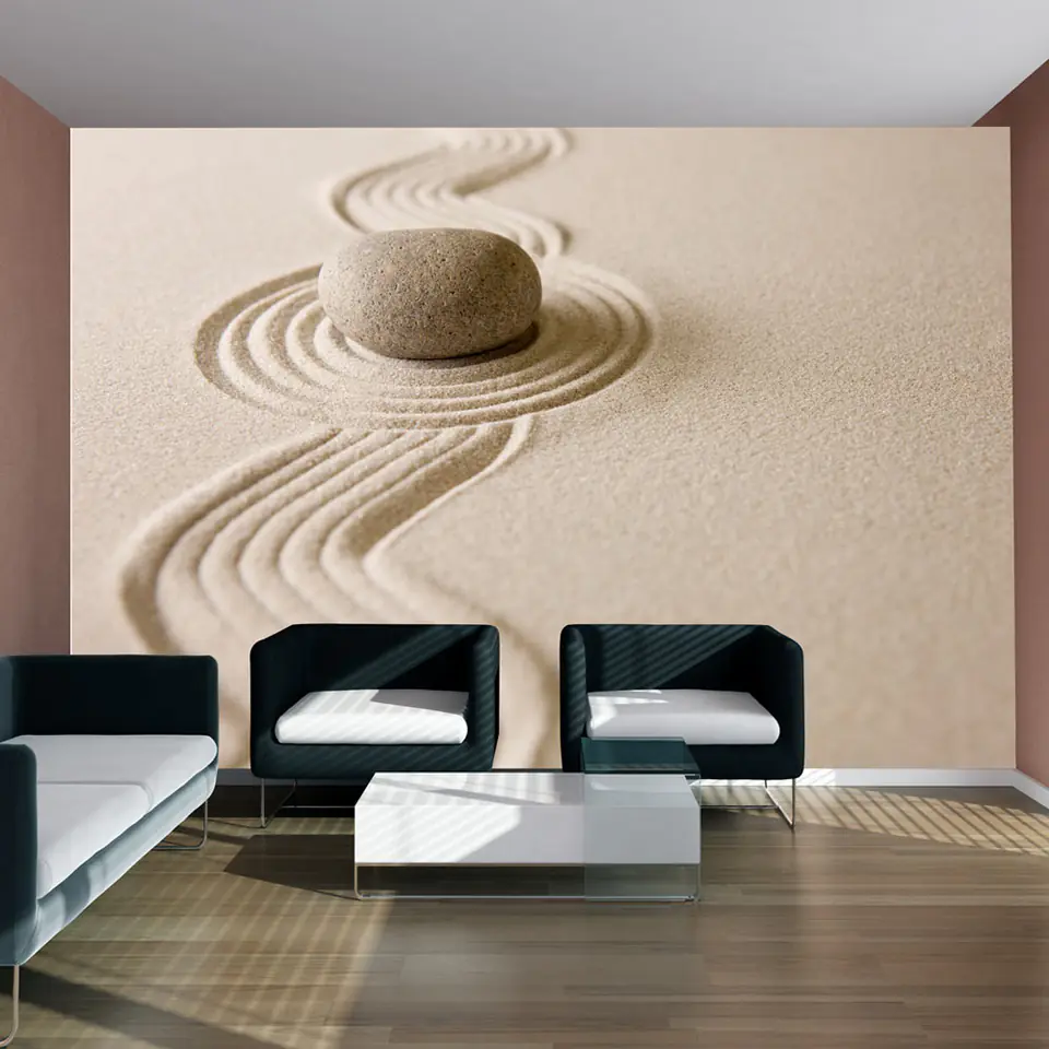 ⁨Wall mural - Zen sand garden (size 250x193)⁩ at Wasserman.eu