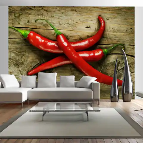 ⁨Wall mural - Spicy chili peppers (size 300x231)⁩ at Wasserman.eu