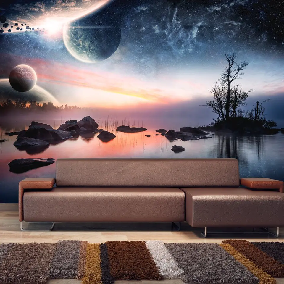 ⁨Wall mural - Cosmic landscape (size 200x154)⁩ at Wasserman.eu