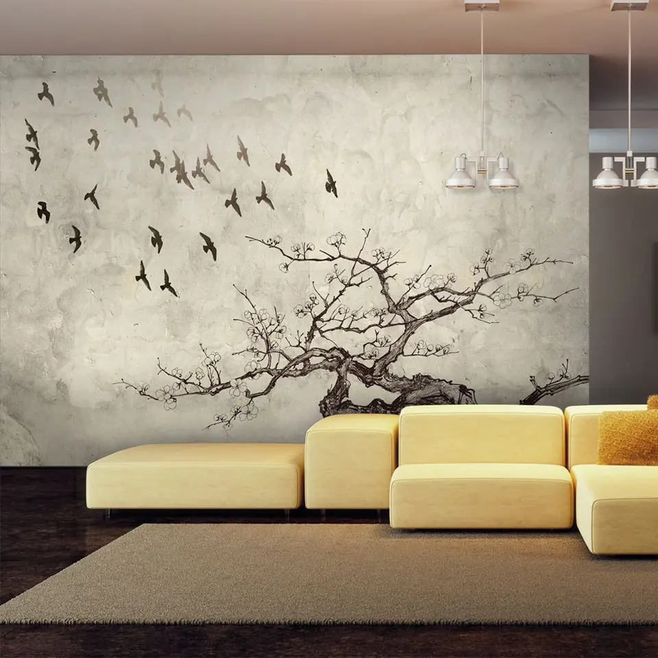 ⁨Fototapeta - Flock of birds (rozmiar 400x309, wykończenie Standard)⁩ w sklepie Wasserman.eu