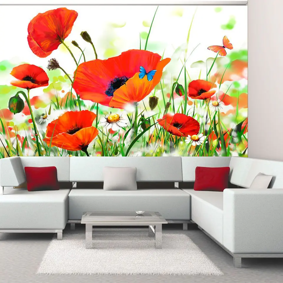 ⁨Fototapeta - Country poppies (rozmiar 350x270, wykończenie Standard)⁩ w sklepie Wasserman.eu