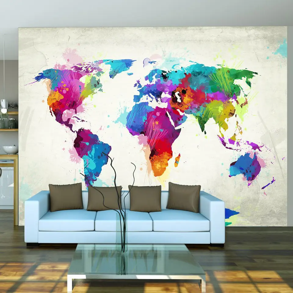 ⁨Wall mural - The map of happiness (size 250x193)⁩ at Wasserman.eu