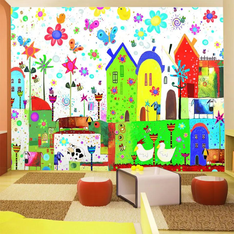 ⁨Wall mural - Cheerful farm (size 250x175)⁩ at Wasserman.eu