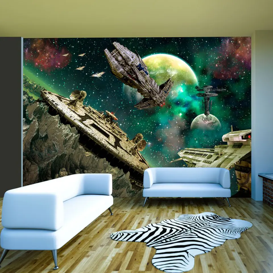 ⁨Wall mural - Space fleet (size 250x175)⁩ at Wasserman.eu