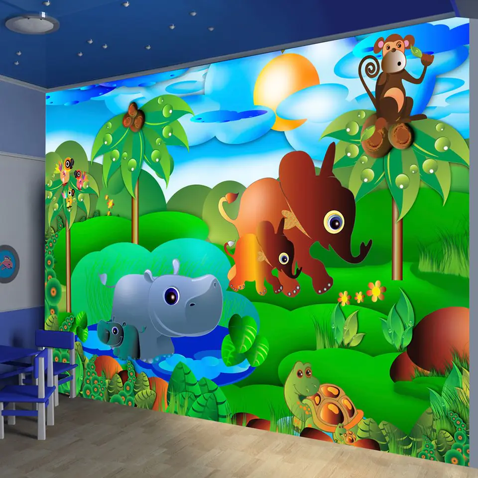 ⁨Wall mural - Animal families (size 150x105)⁩ at Wasserman.eu