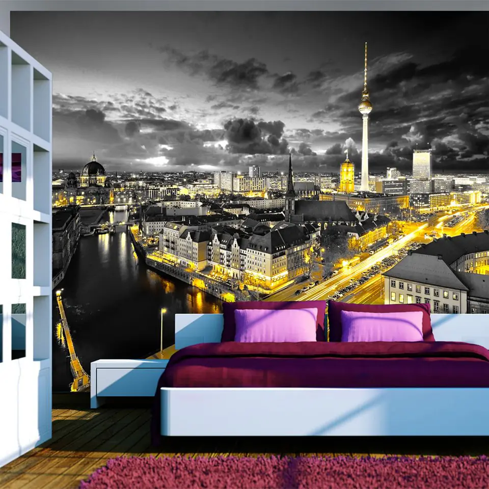 ⁨Fototapeta - Berlin nocą (rozmiar 250x175, wykończenie Standard)⁩ w sklepie Wasserman.eu