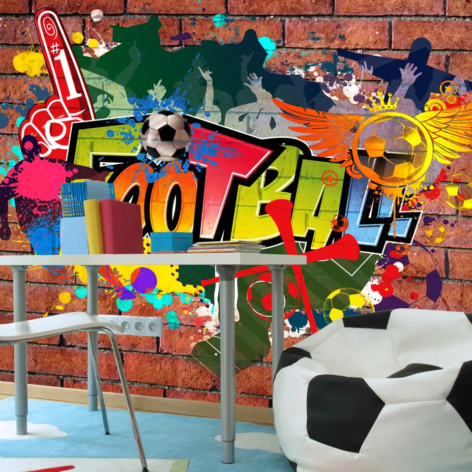 ⁨Fototapeta - Football fans! (rozmiar 294x210, wykończenie Samoprzylepna)⁩ w sklepie Wasserman.eu
