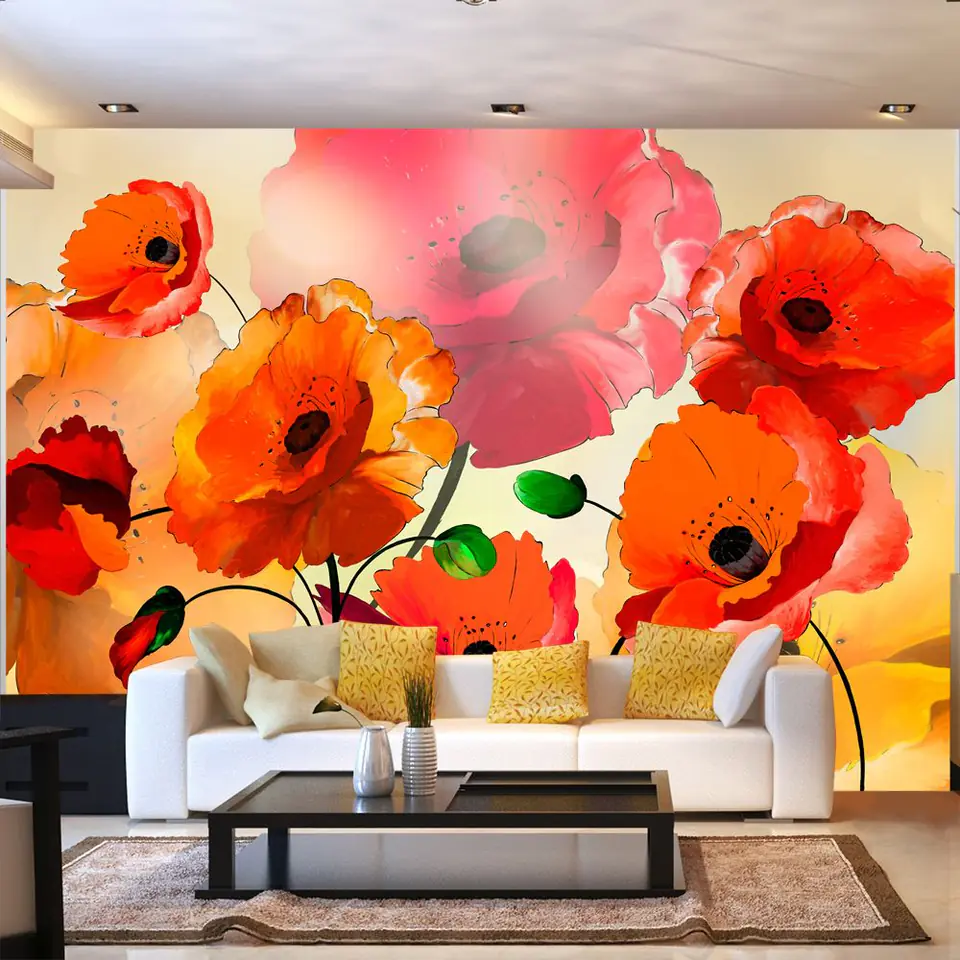 ⁨Wall mural - Velvet poppies (size 250x175)⁩ at Wasserman.eu