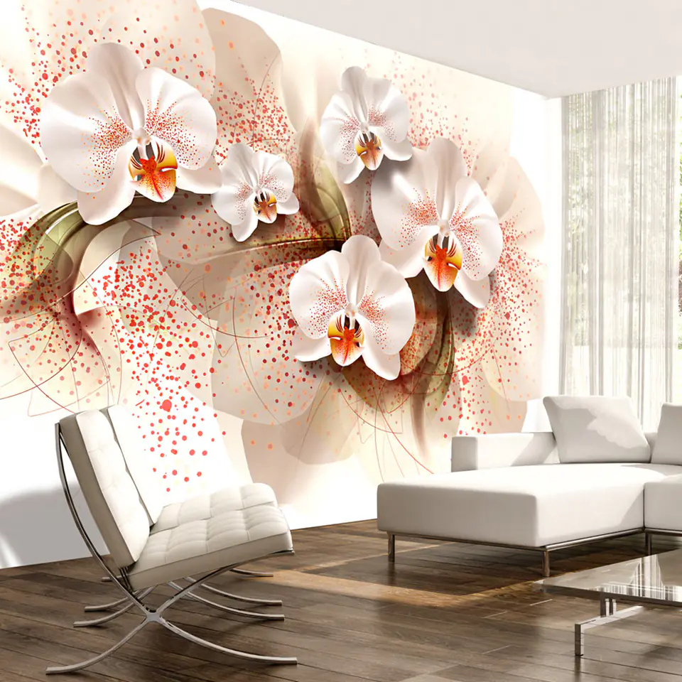 ⁨Fototapeta - Herbaciane orchidee (rozmiar 343x245, wykończenie Samoprzylepna)⁩ w sklepie Wasserman.eu