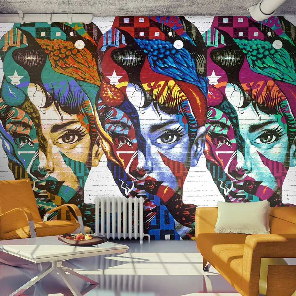 Wall mural - Colorful faces (size 200x140) at Wasserman.eu
